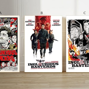 Bękarty wojny Klasyczny film plakat na płótnie bez ramki wielokrotnego wyboru-12x18‘’16x24‘’24x36''