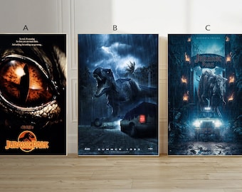 Jurassic Park  Film classic movie canvas poster unframe multiple choice-12x18‘’16x24‘’24x36''