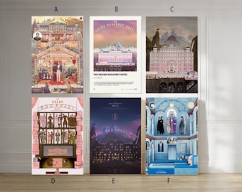 El Gran Hotel Budapest (2014), póster clásico en lienzo sin marco, múltiples opciones: 12x18'', 16x24'', 24x36''