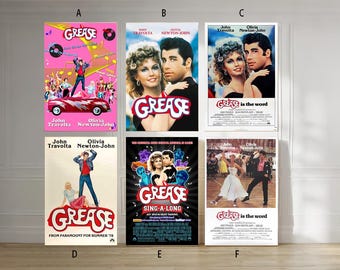 Grease 1978 Film classic movie canvas poster unframe multiple choice-12x18‘’16x24‘’24x36''