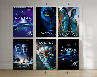 Poster su tela del film classico Avatar del 2009, senza cornice, scelta multipla - 12x18'', 16x24'', 24x36''