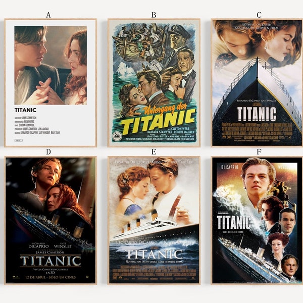 Affiche sur toile classique du film Titanic 1997 sans cadre choix multiple-12 x 18 pouces 16 x 24 pouces 24 x 36 pouces