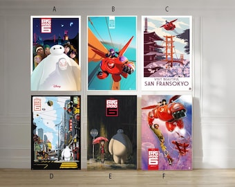 Big Hero 6 Film klassieke film canvas poster unframed multiple choice-12 x 18''16 x 24''24 x 36''
