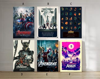 The Avengers 2012 and Avengers Age of Ultron 2015 Film classic movie canvas poster unframe multiple choice-12x18‘’16x24‘’24x36''