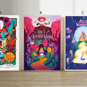 Alice in Wonderland Film classic movie canvas poster unframe multiple choice-12x18‘’16x24‘’24x36&#39;&#39;