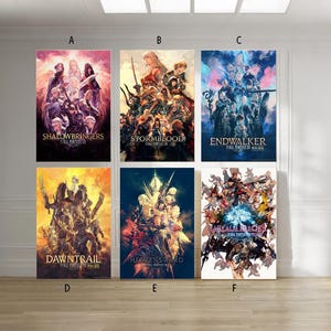 Póster de lienzo de Final Fantasy XIV Shadowbringers, Stormblood y Endwalker, sin marco, opción múltiple, 30,5 x 46,5 cm, 40,6 x 61,2 cm, 61,2 x 91,4 cm