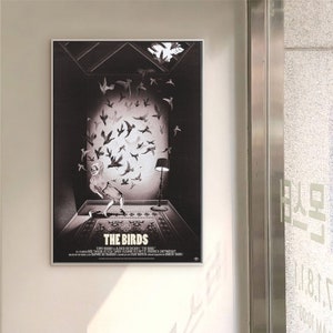 Póster de la película clásica The Birds Film, lienzo sin marco, opción múltiple, 12 x 18, 16 x 24, 24 x 36 pulgadas