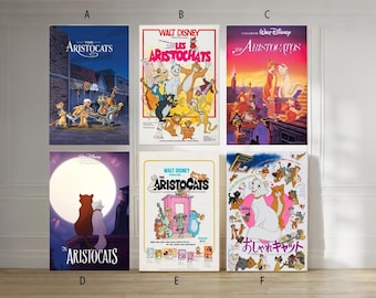 The Aristocats 1970 film klassieke film canvas poster unframed multiple choice-12 x 18''16 x 24''24 x 36''