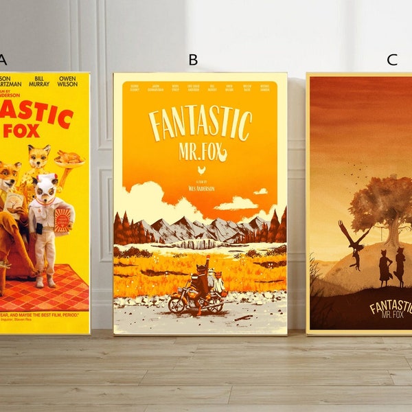 Fantastische Mr. Fox Filmklassiker Leinwand Poster ungerahmt Multiple-Choice-12x18‘‘