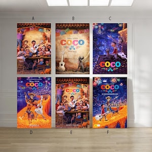 Affiche sur toile classique du film d'animation COCO 2017 sans cadre : choix multiples 12 x 18 pouces 16 x 24 pouces 24 x 36 pouces