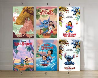 Lilo & Stitch Film klassieke film canvas poster unframed multiple choice-12 x 18''16 x 24''24 x 36''
