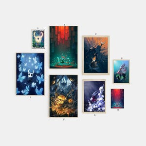 Hollow Knight Video Game canvas poster unframe multiple choice-12x18‘’16x24‘’24x36&#39;&#39;