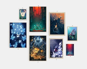 Póster de lienzo del videojuego Hollow Knight sin marco, opción múltiple, 12 x 18, 16 x 24, 24 x 36 pulgadas