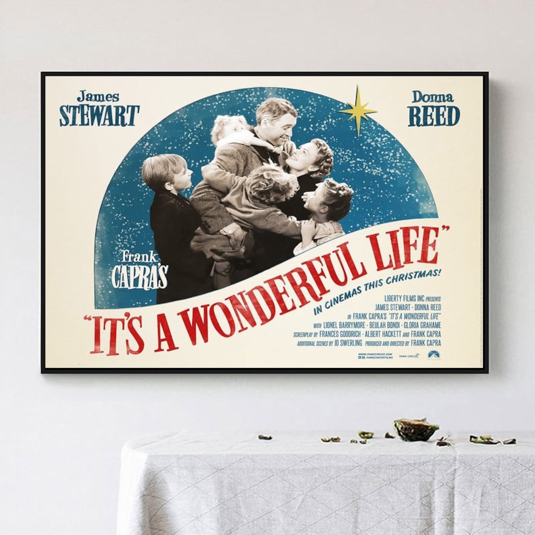 It's A Wonderful Life Film Classic Movie Canvas Poster Unframe Multiple ...