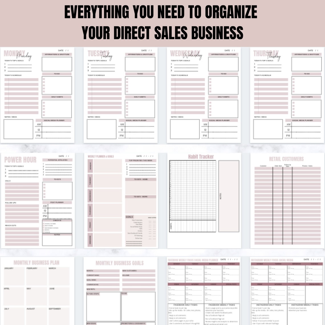 MLM Planner Direct Sales Planner Network Marketing Planner Etsy