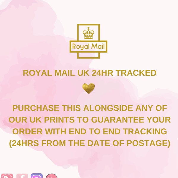 Upgrade Postal Service to Royal Mail Tracked, 24 hour Delivery from Date Posted, Last Minute Gift Idea, Quick Postage