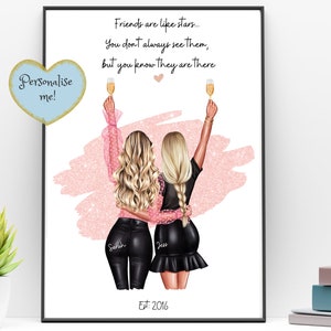 BEST FRIEND GIFT | Best Friend Print | Bestie Gifts | Best Friend Picture | Gifts for Best Friend Female | Long Distance Best Friend Gift