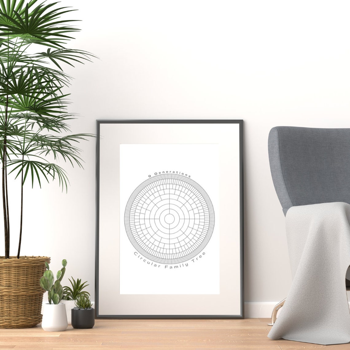 9 Generation Circular Family Tree | Add Your Data | Blank Genealogy ...