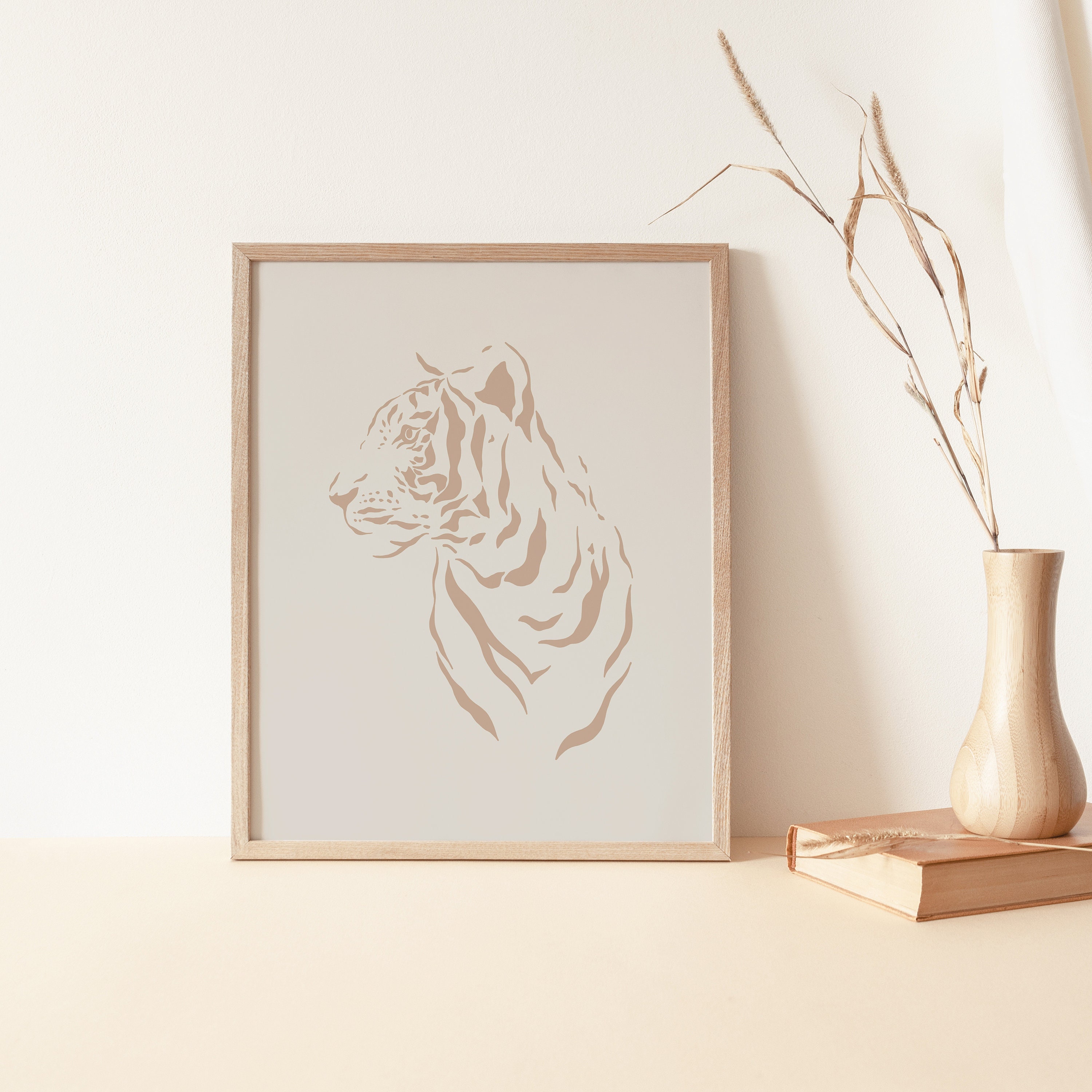 Tiger Wall Art Boho Home Decor Jungle Poster Tiger Art Etsy