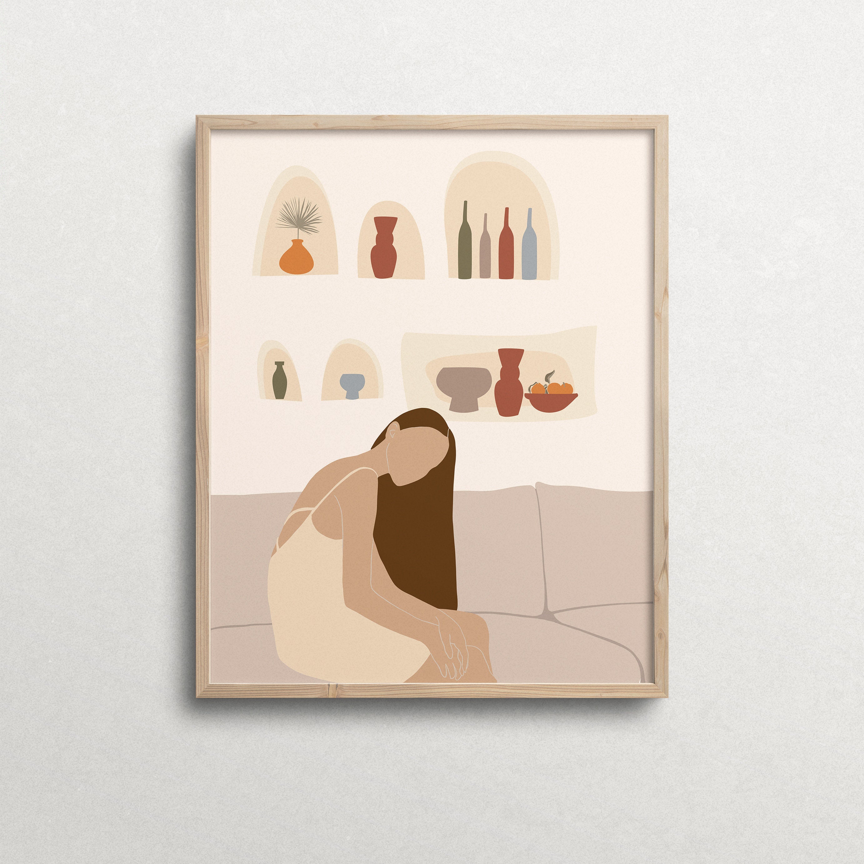 Girl Fashion Art Woman Wall Print Feminine Illustration Etsy UK