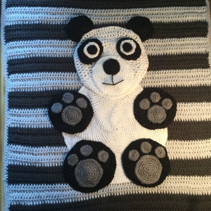 Crochet Pattern Panda Blanket