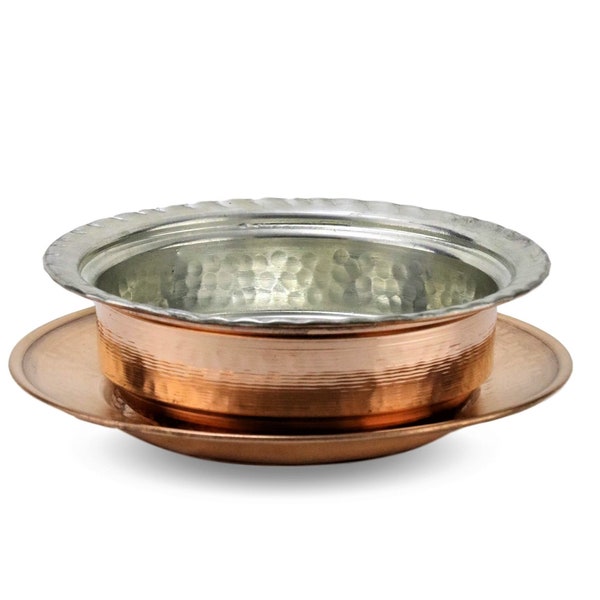 Bol à soupe en cuivre, produits ménagers en cuivre, assiette en cuivre, bol à soupe, ustensiles de cuisine en cuivre, 14 cm (2 pièces)