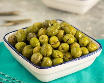 Traditional Hammer Olive, Cracked Green Olives, Natural Olive, Crushed Olives with Organic Seeds, Organic Green Olives, Vegan, 12oz - 350g