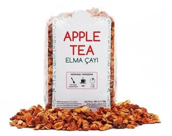 Apple Tea, Organic Real Apple Tea, Fruit Tea, Cinnamon, Clove and Dried Orange Peel Mixed Tea, 0,55 lb - 250g