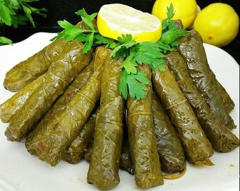 Turkish Handmade Dolma, Yaprak Sarma, Leaf Wrap, Organic Homemade Dolma, Cultural Tastes, Vegan, 35oz - 1000g - 40/45 pieces