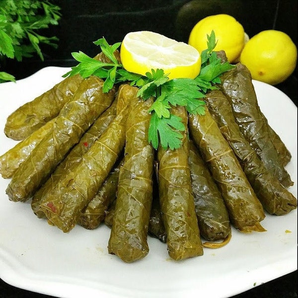 Turkish Handmade Dolma, Yaprak Sarma, Leaf Wrap, Organic Homemade Dolma, Cultural Tastes, Vegan, 35oz - 1000g - 40/45 pieces