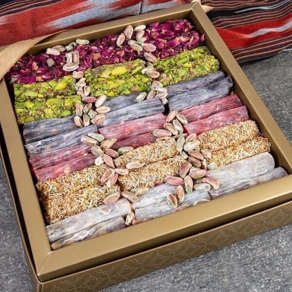 Mixed Turkish Delight, Turkish Delight,Roving Delight, Pistachio Turkish Delight, Assorted Roving Delight, Fresh Turkish Delight,26oz - 750g