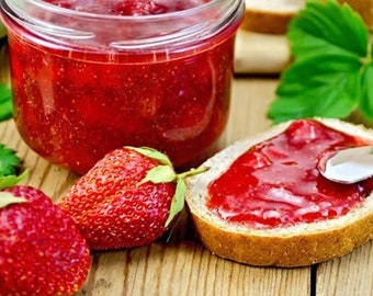 Aardbeienjam, traditionele aardbeienjam met 65% fruit, natuurlijke aardbeienjam, ontbijtsmaken, fruitjam, voor het ontbijt, 13oz - 380g