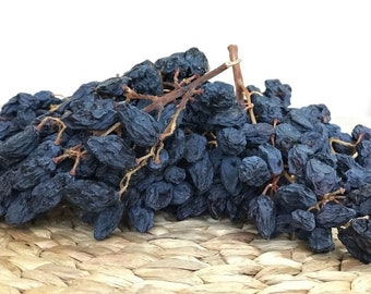 Black Raisins Cluster, Organic Seeded Dried Black Grape, Raisins,  Anatolian Region Raisins, Cluster Grapes, Organic Dried Fruits, Vegan