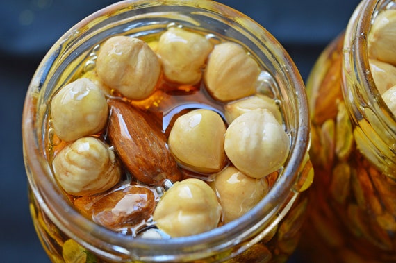 Organic Honey ,honey Nuts, Honey Dessert, Sultan Nuts, Ottoman Nuts,  Natural Dessert, Turkish Dessert, Organic Nuts, 14oz 400g 