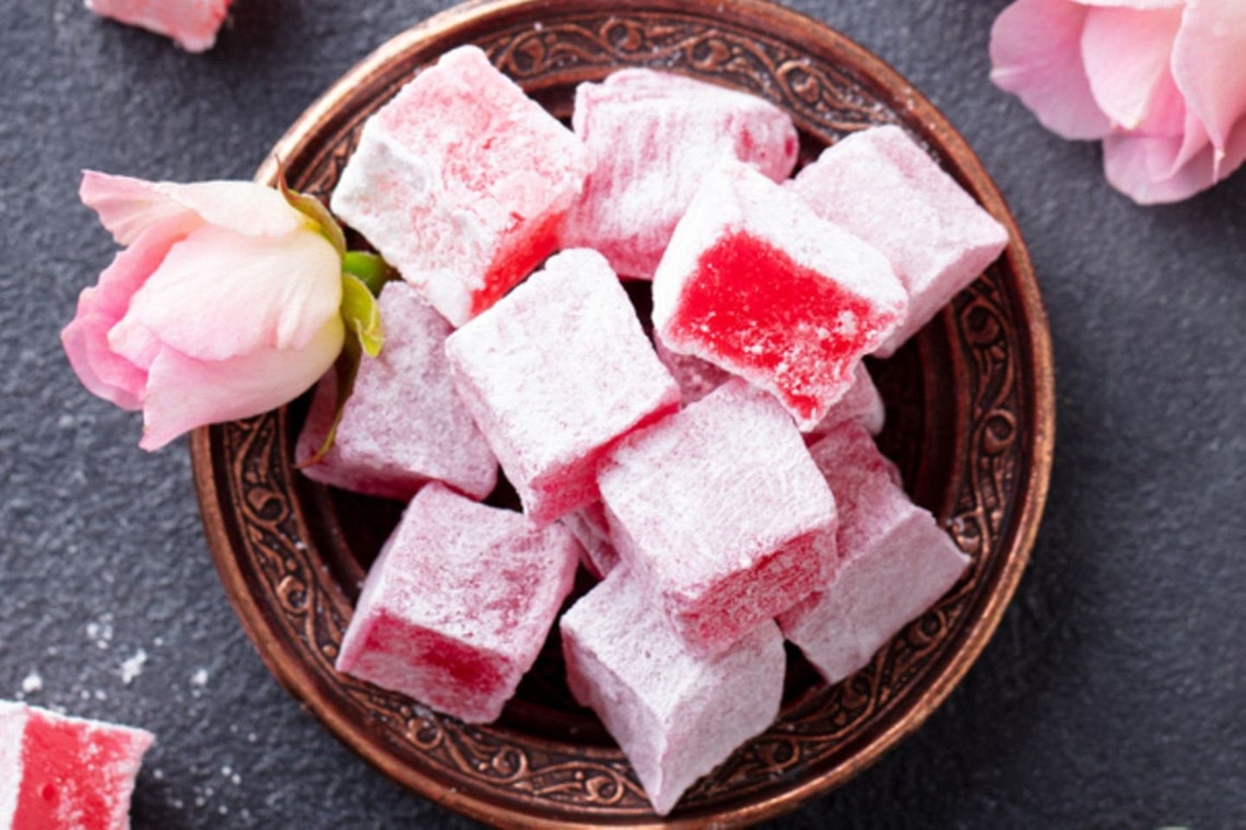 Rose Turkish Delight Turkish Delight Rose Flavor Turkish Etsy