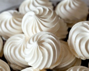 Meringue, Foam Cookies, Mini Meringue Kisses, Beze, Meringue Bites, Classic Meringue Bites, 100g - 0,22 lb