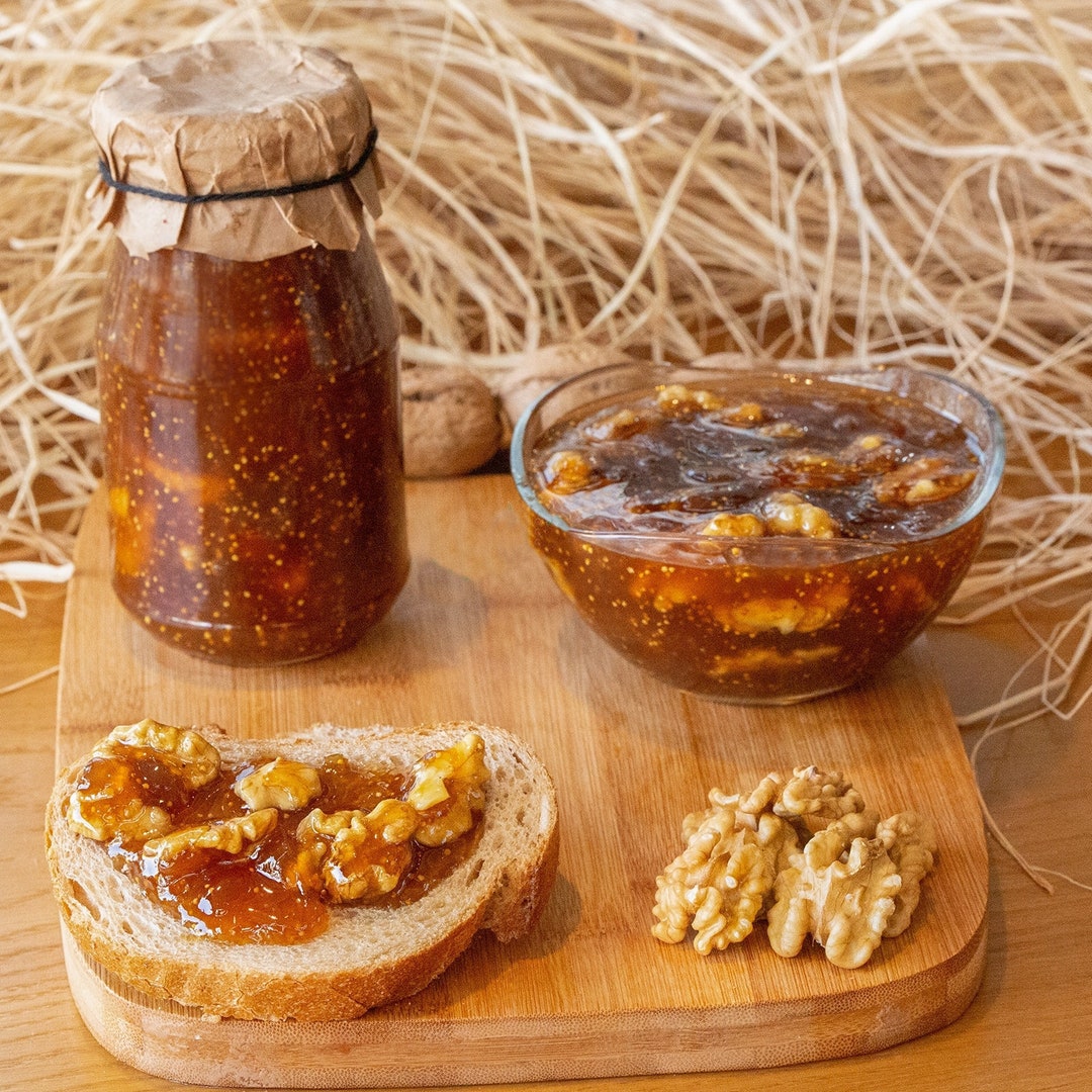 FIG Jam, Walnut and Fig Mix Jam, Natural Taste, Organic Jam, Walnut Jam