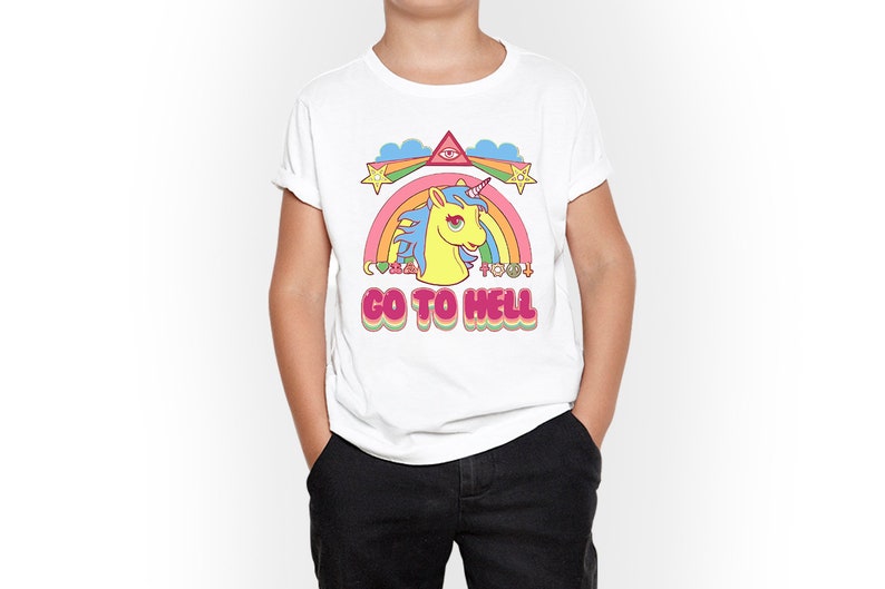 Father/'s Day Toddler Gift Kid Gift Toddler T-Shirt Toddlers Tee Go To Hell Unicorn Funny Kids T-Shirt Kids Tee Kid Birthday