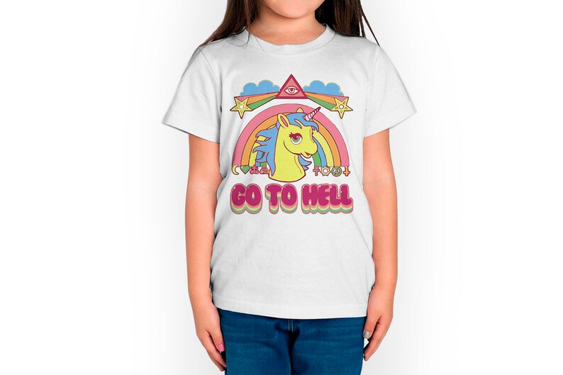Father/'s Day Toddler Gift Kid Gift Toddler T-Shirt Toddlers Tee Go To Hell Unicorn Funny Kids T-Shirt Kids Tee Kid Birthday