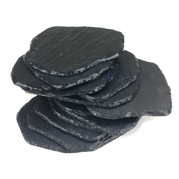 10 Slate Rock Pieces for Aquarium Fish Tank, Reptile Vivarium Stones. Basking Pad for Lizard, Snake or Gecko