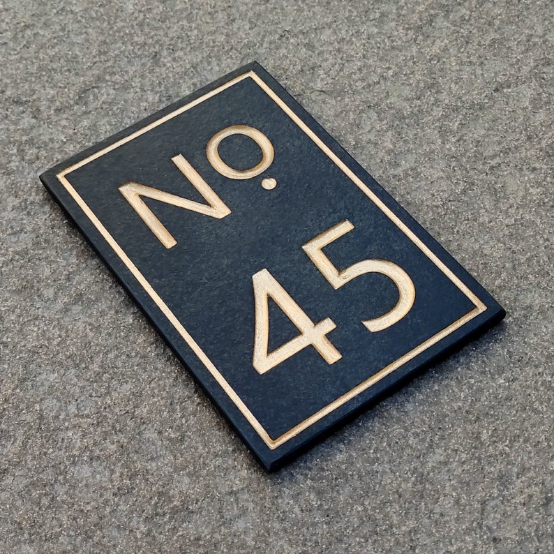 Slate House Number Sign Personalised Deep Engraved Natural Stone Plaque