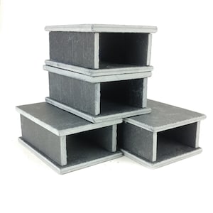 4 Aquarium Slate Tunnel Caves, Natural Stone Rock for Fish Tank or Reptile Vivarium Hide. Den for Gecko, Snake, Axolotl or Spider.