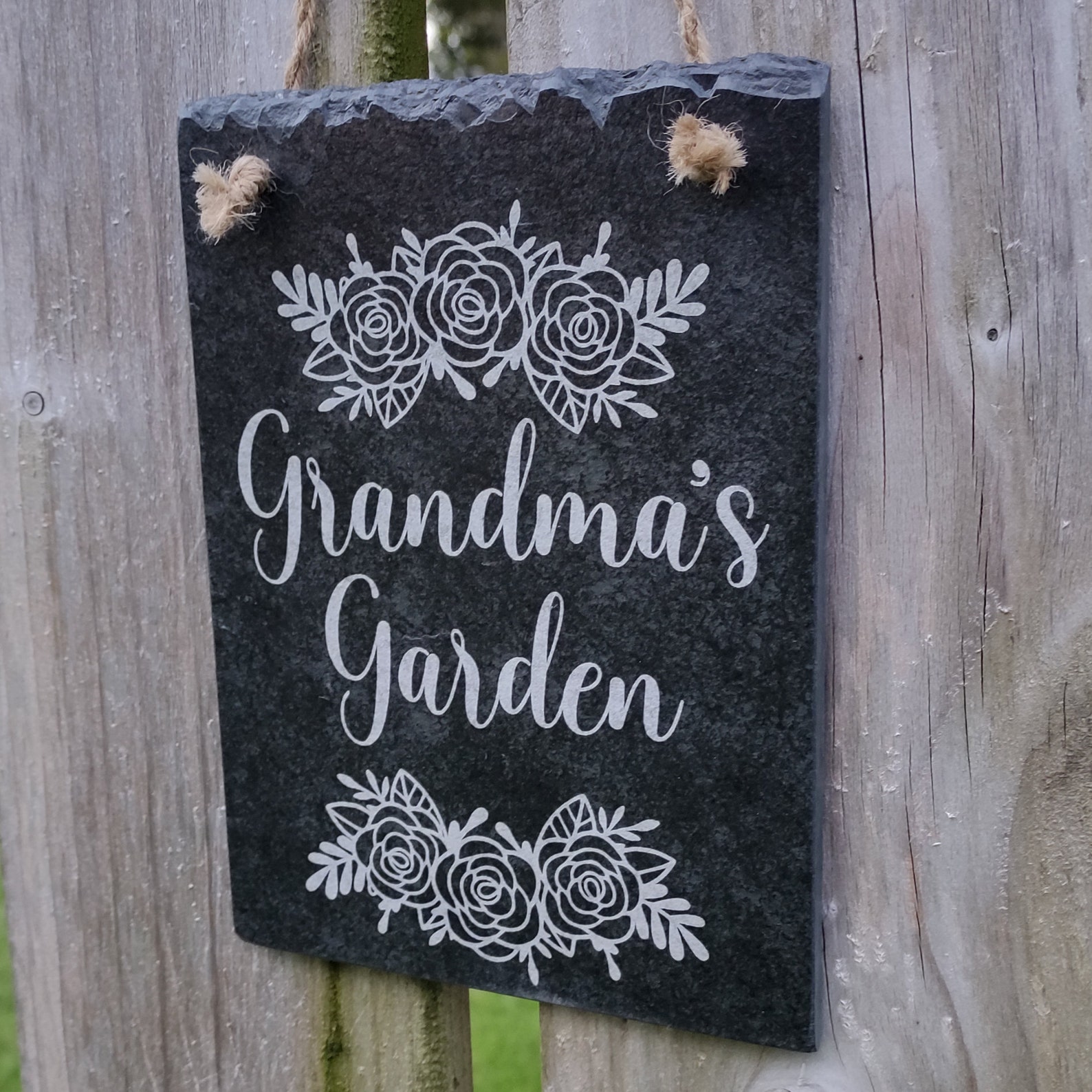 Personalised Engraved Slate Garden Sign. Natural Stone Wall Etsy