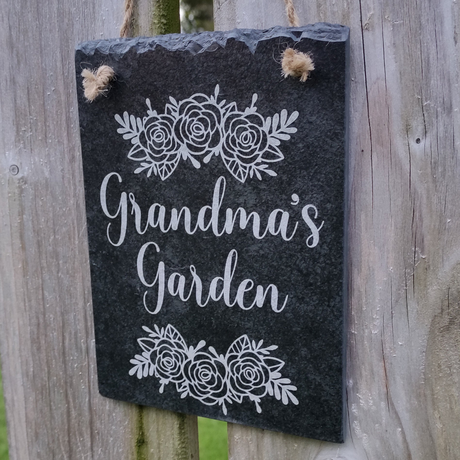 Personalised Engraved Slate Garden Sign. Natural Stone Wall | Etsy