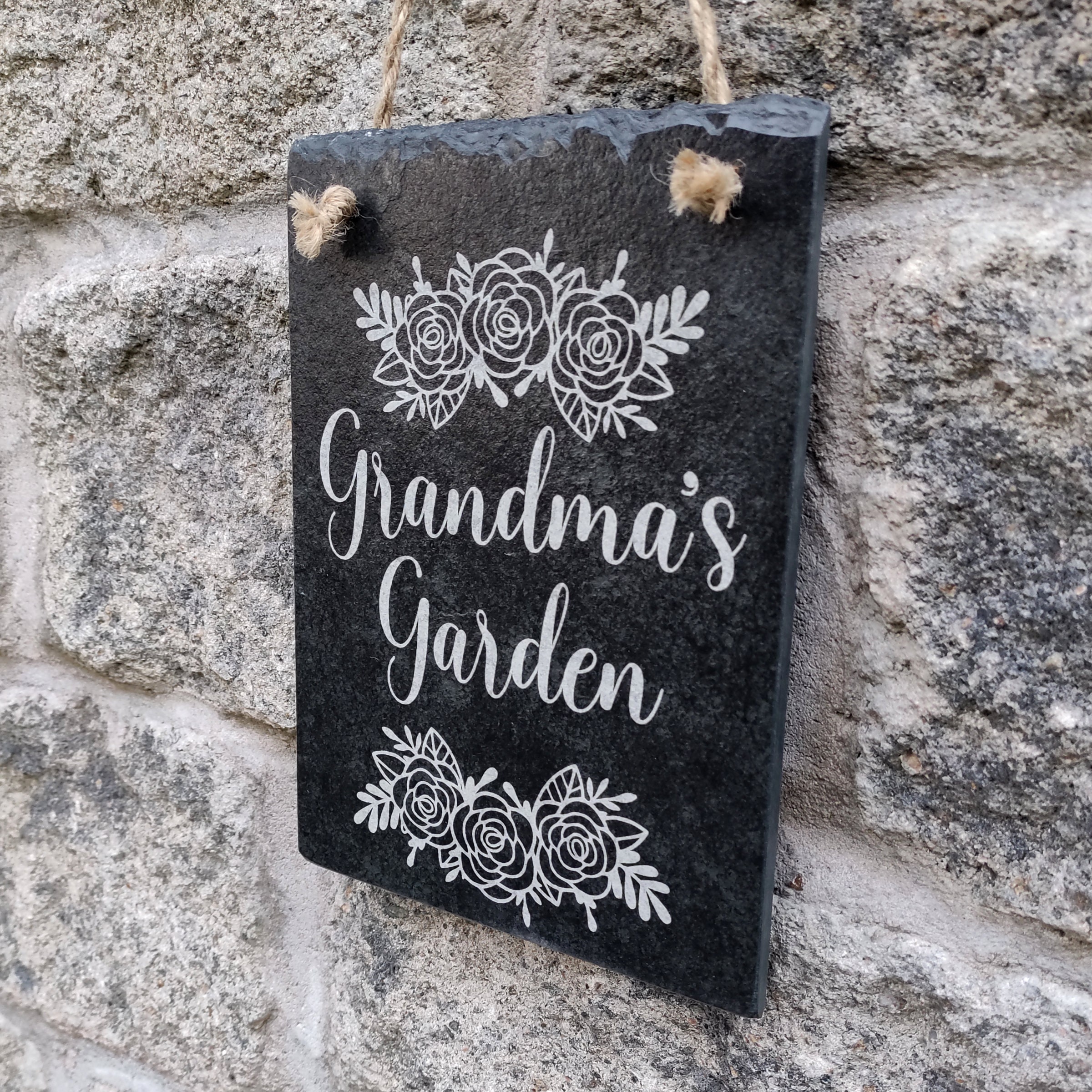 Personalised Engraved Slate Garden Sign. Natural Stone Wall | Etsy
