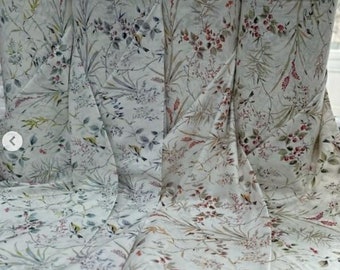 Autumn Floral Organic Cotton Duvet Cover Set, Red Teal Salmon Pink Light Lavender 100% Turkish Organic Cotton Twin, Full, Queen or Any Size