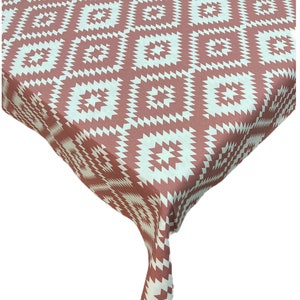 Diamond Patterned  Panama Linen Tablecloths Stain and Water Repellent Round Square Rectangular Oval or Any Size Runner Napkins Plain Color