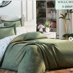 New  Season Spring  Pattern 100% Organic Cotton Ranforce Luxury Duvet Cover,Duvet Cover for Twin Full Queen King Green Bedding Decor