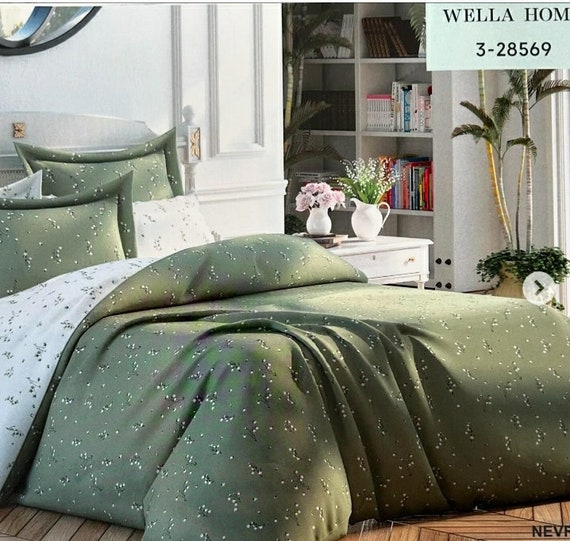 New  Season Spring  Pattern 100% Organic Cotton Ranforce Luxury Duvet Cover,Duvet Cover for Twin Full Queen King Green Bedding Decor