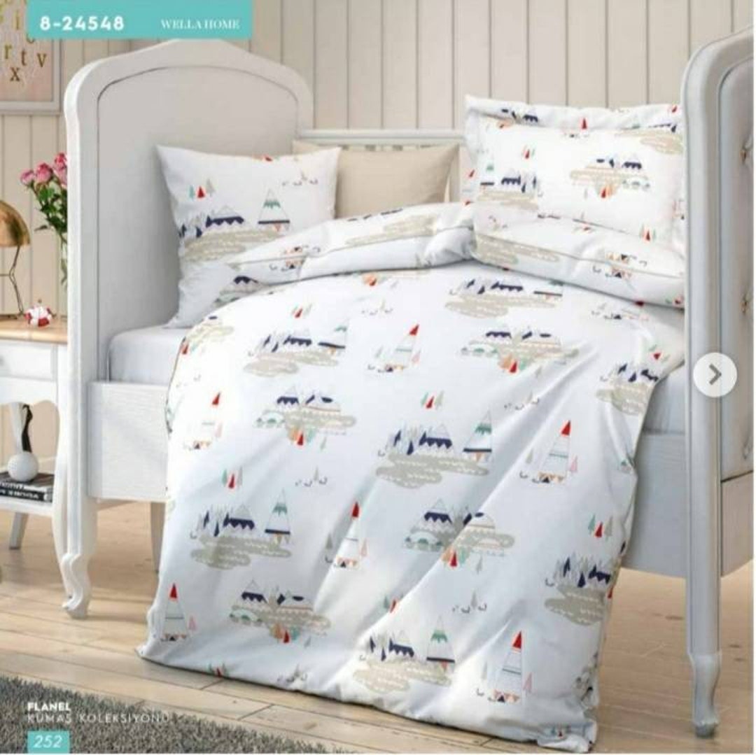 Mountain,winter Pattern Flanel Baby Duvet Cover 100 Organic Cotton